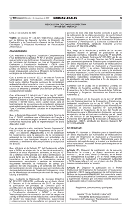Resolución De Consejo Directivo Nº 028-2017-OEFA/CD (El Peruano)
