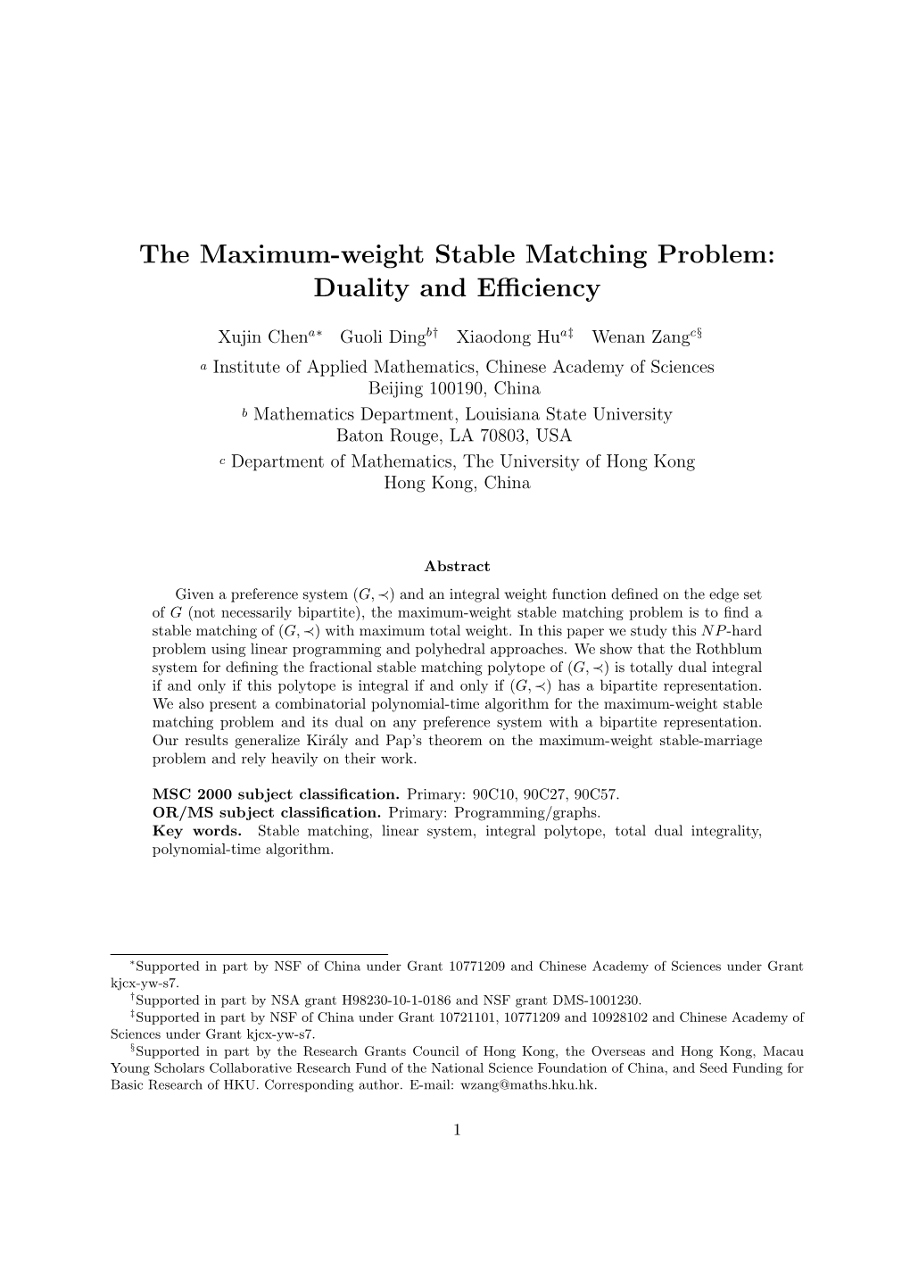 The Maximum-Weight Stable Matching Problem: Duality and Eﬃciency