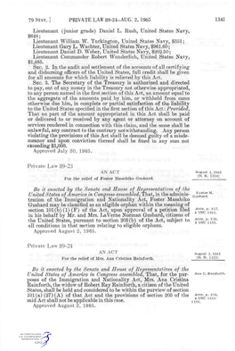 PRIVATE LAW 89-24-AUG. 2, 1965 1341 Lieutenant (Junior Grade