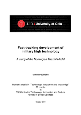 Fast-Tracking Development of Military High Technology A