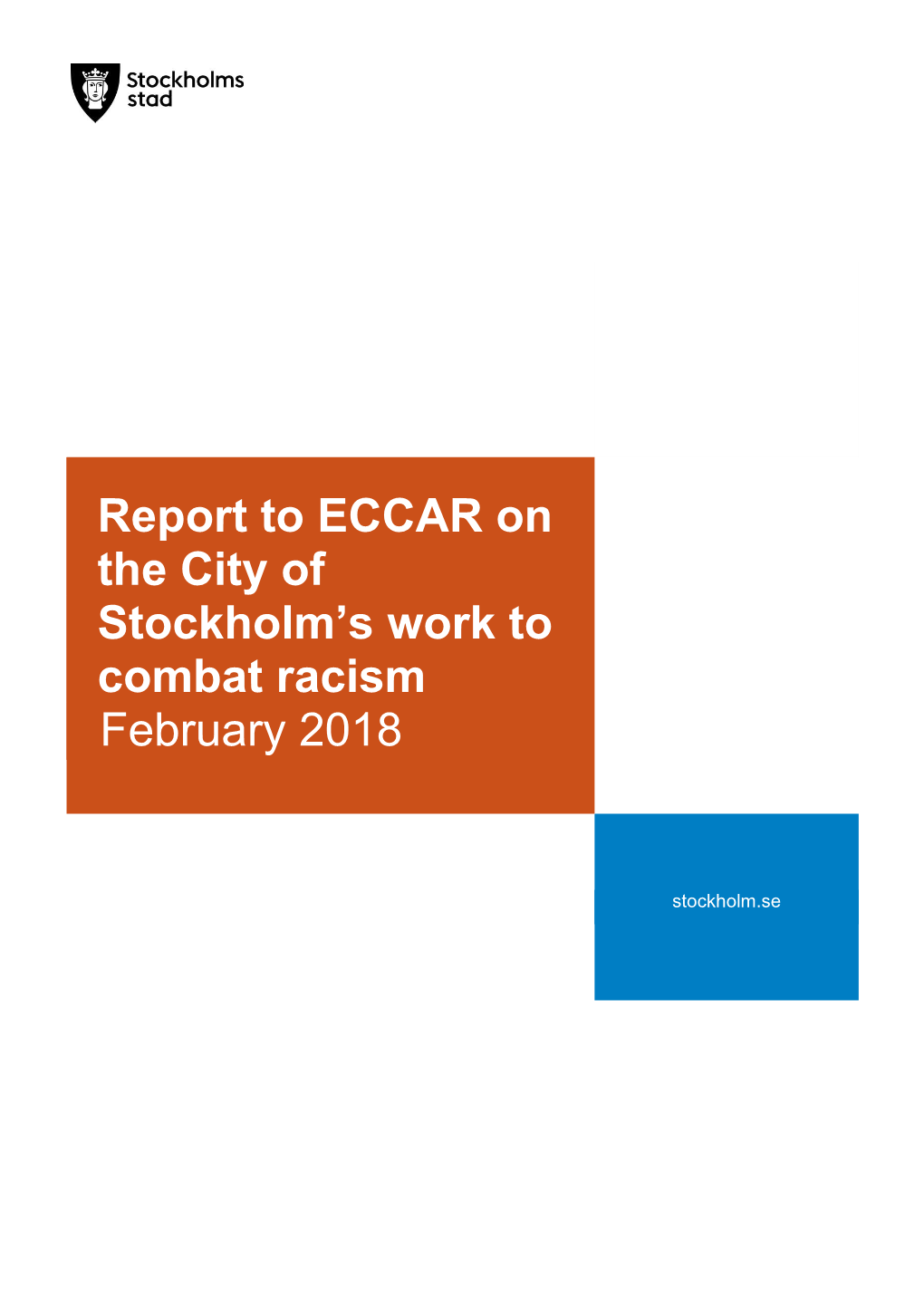 Report to ECCAR on the City of Stockholm's Work to Combat Racism