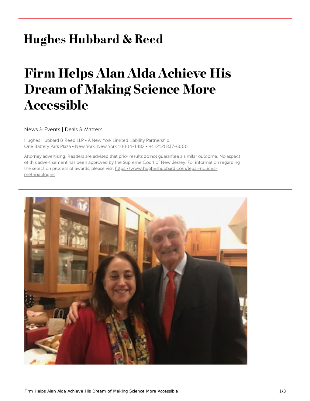 Firm Helps Alan Alda Achieve His Dream of Making Science More Accessible