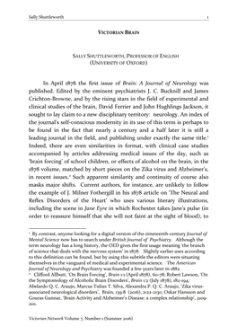 In April 1878 the First Issue of Brain: a Journal of Neurology Was Published