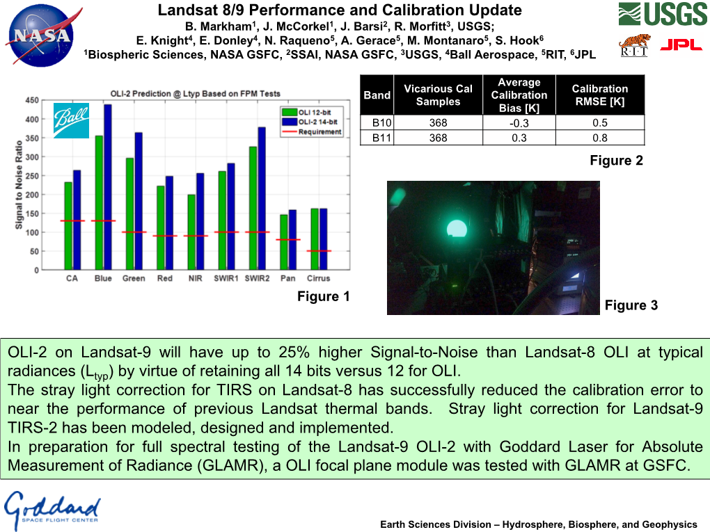 Landsat 8/9 Performance and Calibration Update OLI-2 On