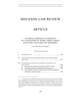 Houston Law Review Article