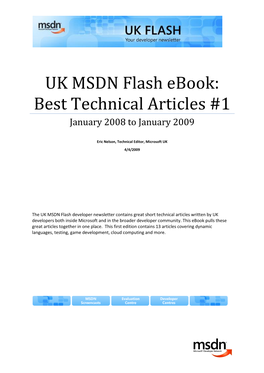 UK MSDN Flash Ebook: Best Technical Articles #1 January 2008 to January 2009