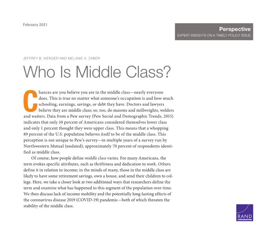 Who Is Middle Class?