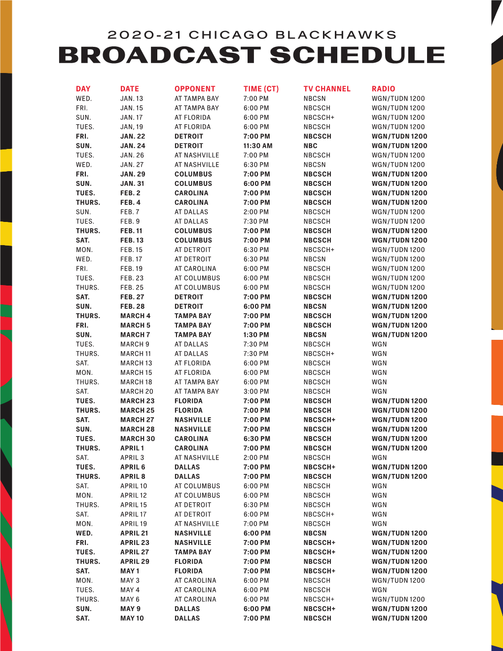 Broadcast Schedule