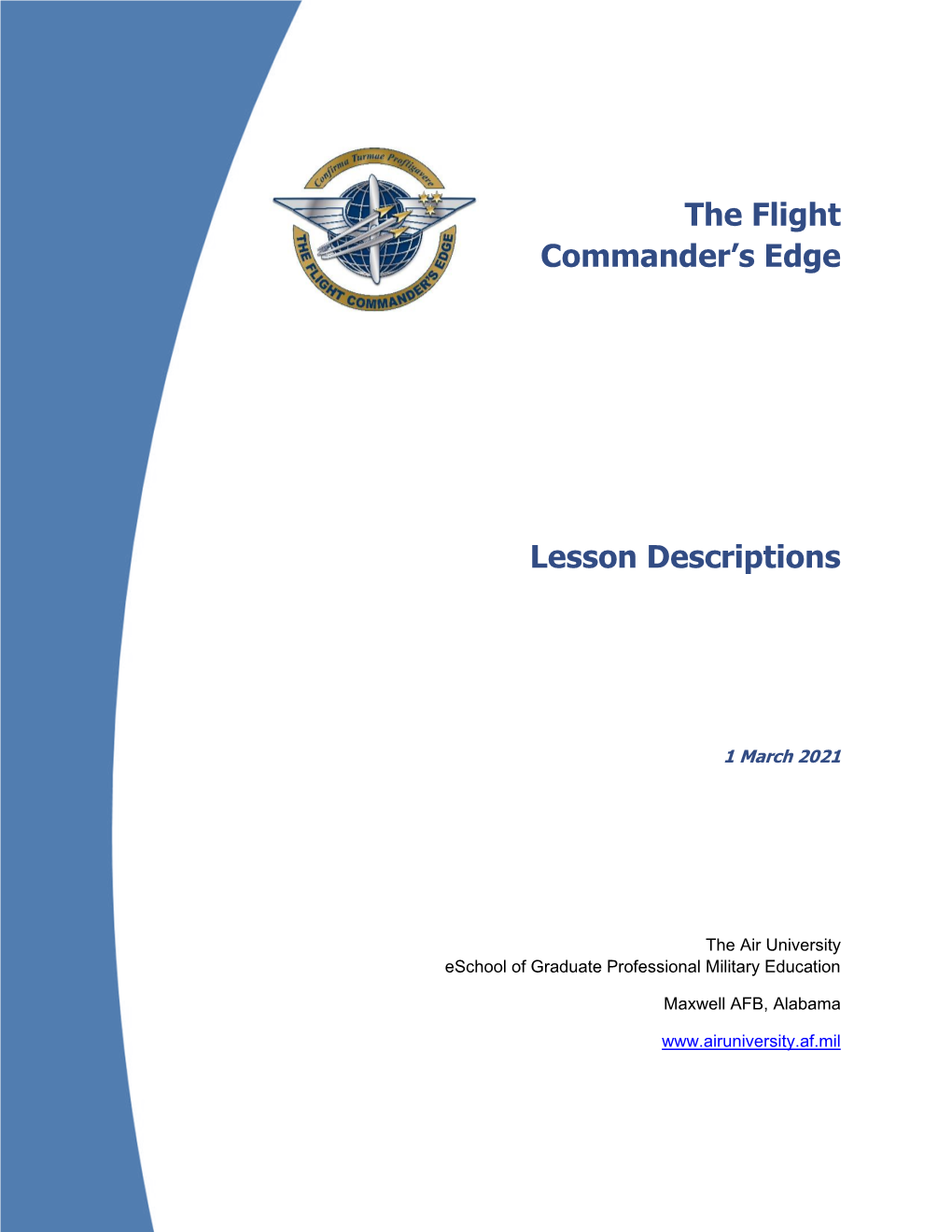 The Flight Commander's Edge Lesson Descriptions