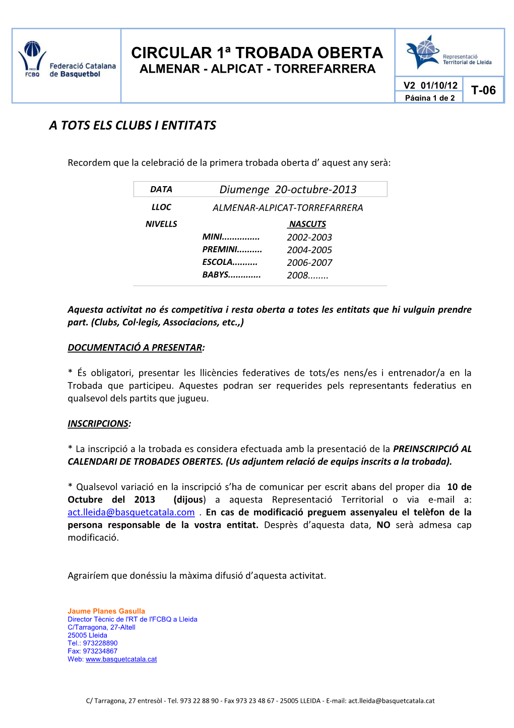 Circular 1A Trobada Almenar-Alpicat-Torrefarrera