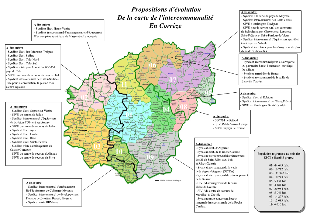 Propositions D'évolution De La Carte De L'intercommunalité En Corrèze