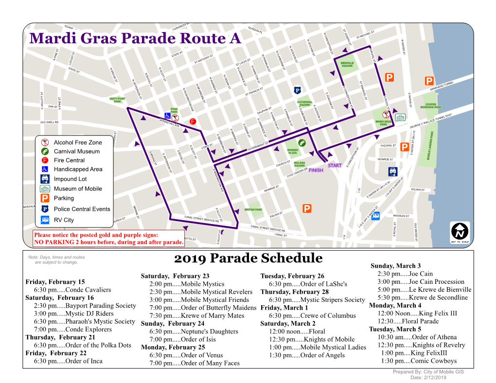 Mardi Gras Parade Route a N JA C K S O N S T 