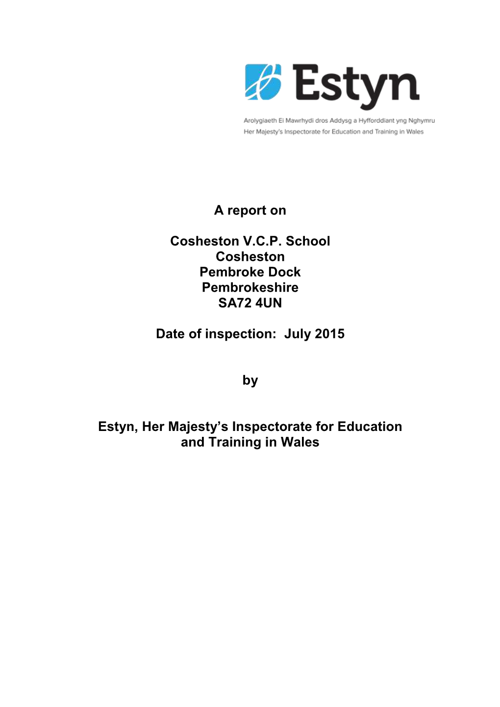 Inspection Report Cosheston VCP