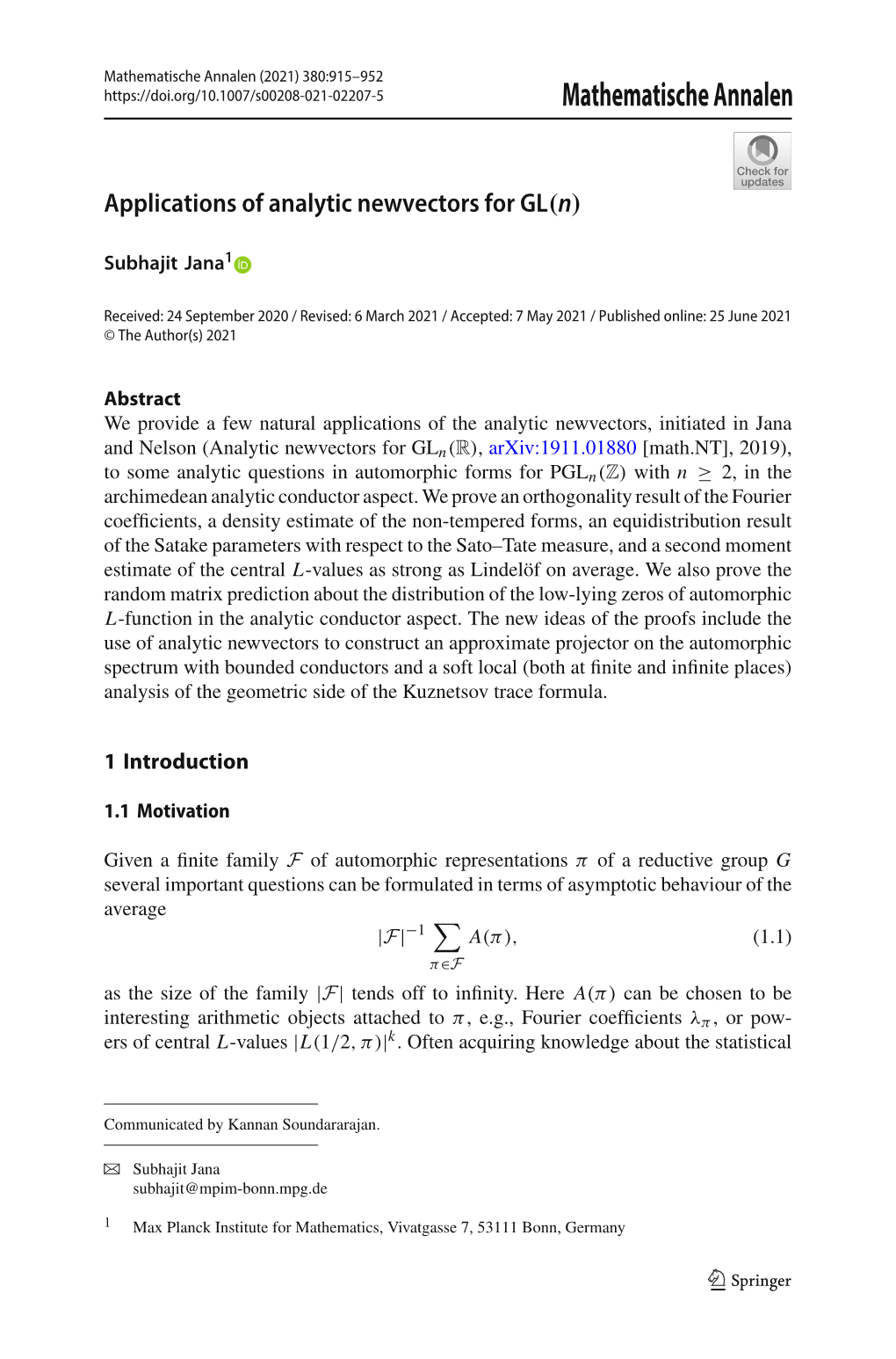 Applications of Analytic Newvectors for GL(N)