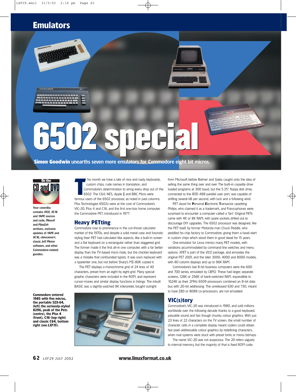 6502-Based Micro Emulations, from Linux Format Issue 29, July 2002