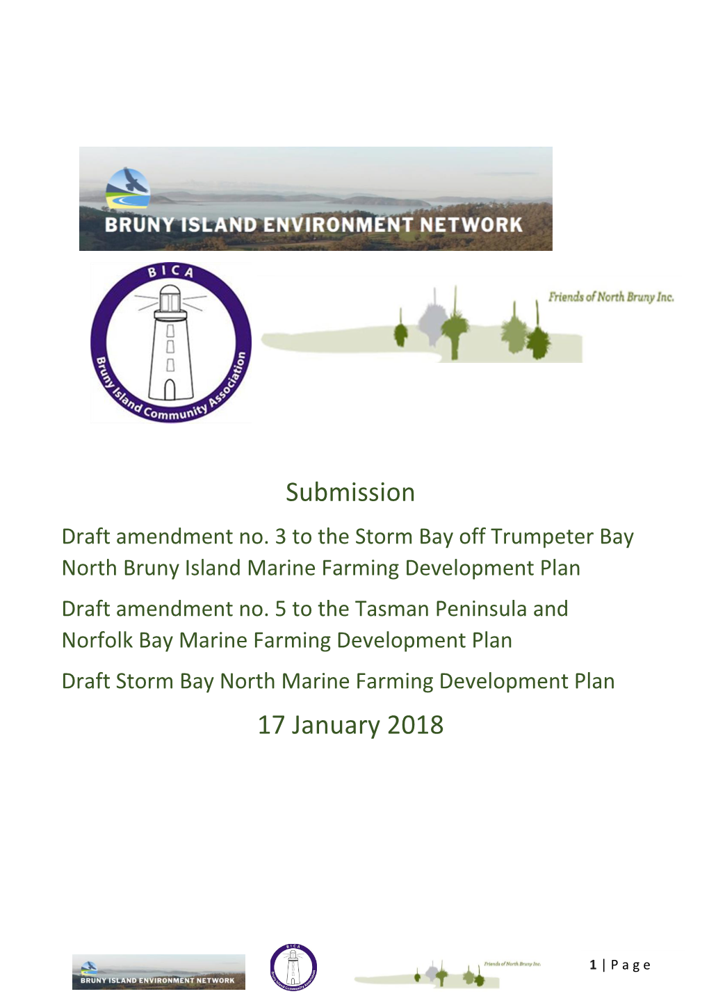 Joint Submission Bruny Island Storm Bay Marine Farming Planning BIEN