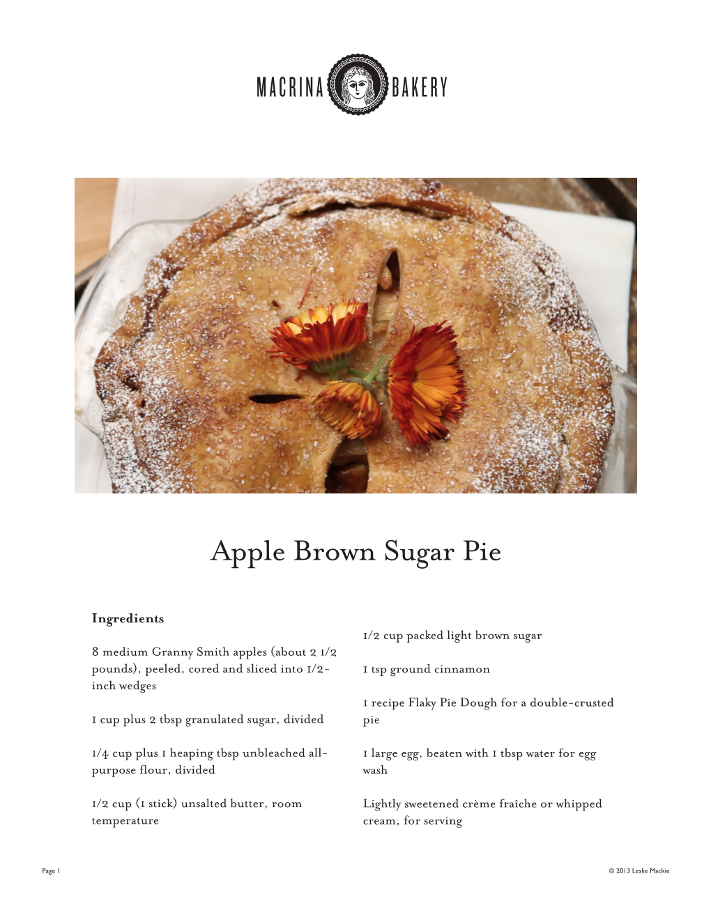 Apple Brown Sugar Pie
