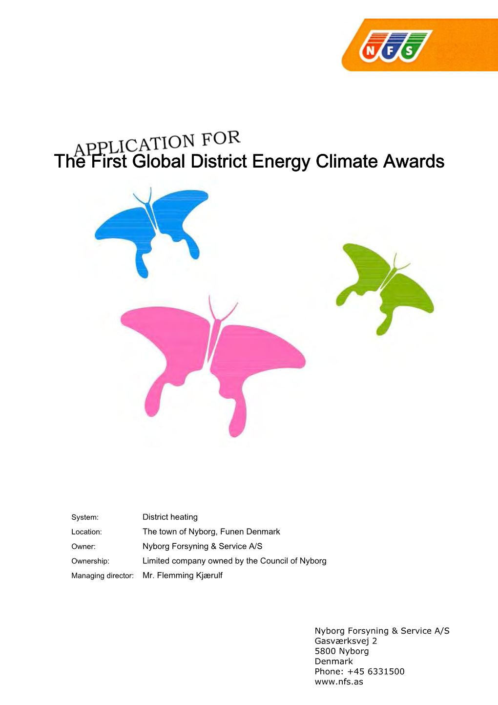 First Global Climate Energy Award Ansøgning