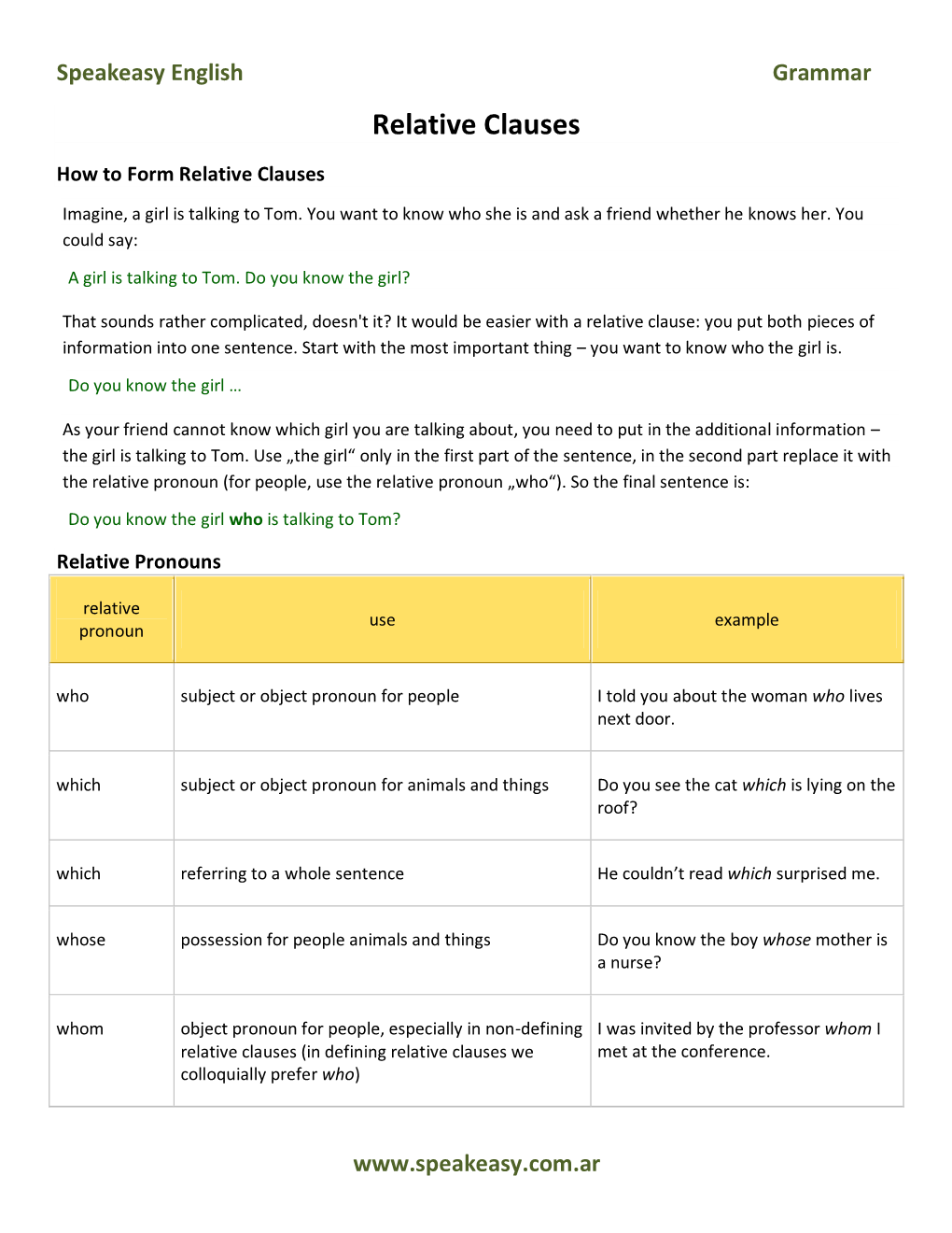 Relative Clauses