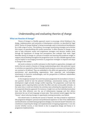 Understanding and Evaluating Theories of Change