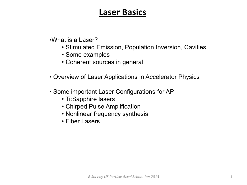 Laser Basics