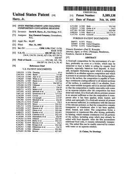 United States Patent (19) 11 Patent Number: 5,389,138 Harry, Jr