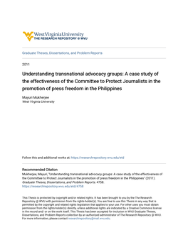 Understanding Transnational Advocacy Groups: a Case Study Of