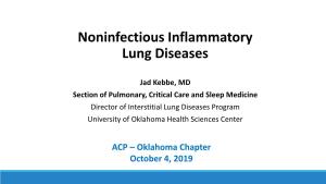 Non-Infectious Inflammatory Lung Diseases