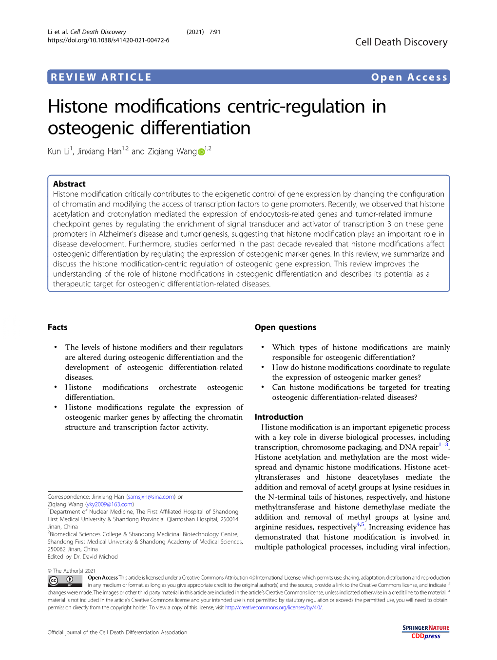 Histone Modifications Centric-Regulation in Osteogenic Differentiation