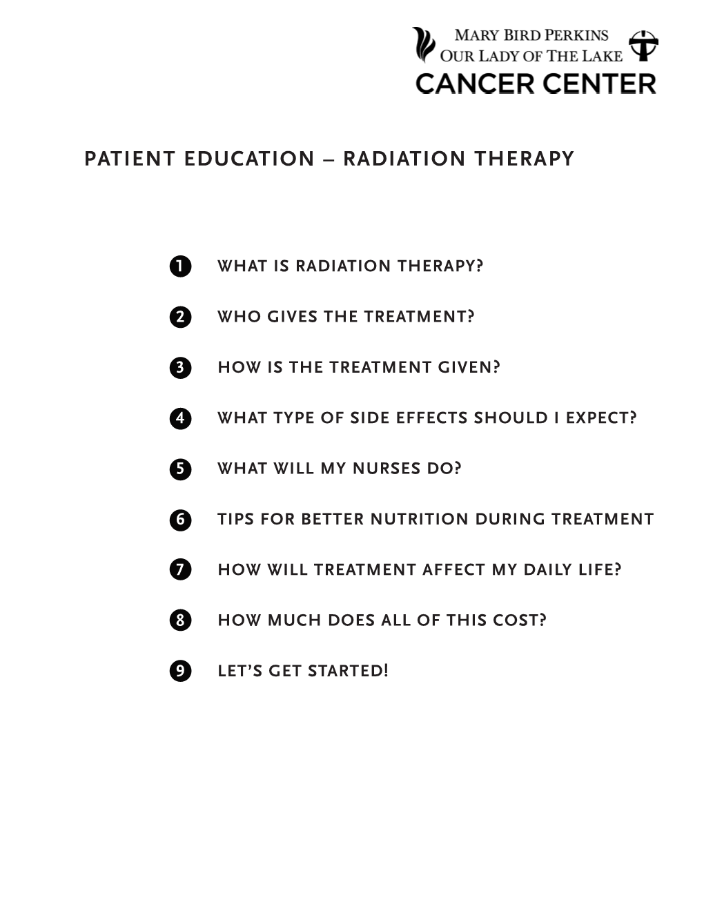 Patient Education – Radiation Therapy