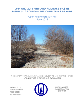 2014 and 2015 Piru and Fillmore Basins Biennial Groundwater Conditions Report