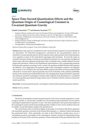 Space-Time Second-Quantization Effects and the Quantum Origin of Cosmological Constant in Covariant Quantum Gravity
