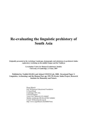 Re-Evaluating the Linguistic Prehistory of South Asia