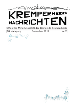 38. Jahrgang Dezember 2012 Nr.61 Offizielles Mitteilungsblatt Der