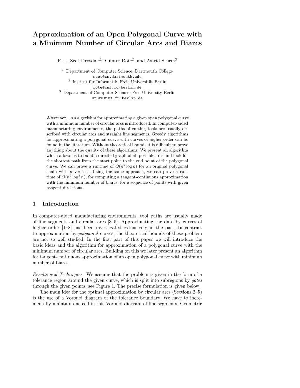 Approximation of an Open Polygonal Curve with a Minimum Number of Circular Arcs and Biarcs