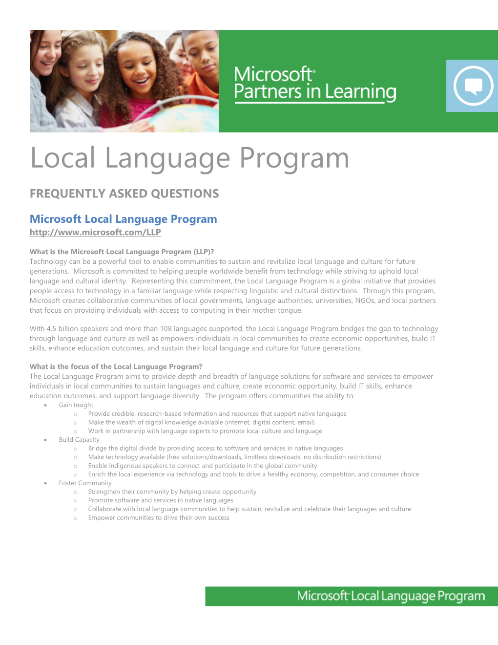 Local Language Program