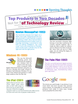 Copyright Top Products in Two Decades of Technology Review
