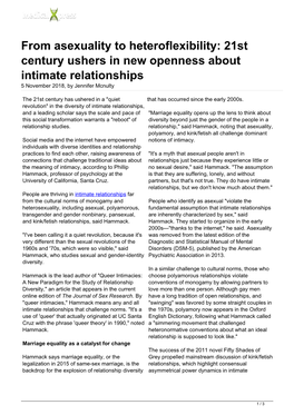 From Asexuality to Heteroflexibility: 21St Century Ushers in New Openness About Intimate Relationships 5 November 2018, by Jennifer Mcnulty