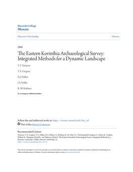 The Eastern Korinthia Archaeological Survey: Integrated Methods for a Dynamic Landscape" (2006)