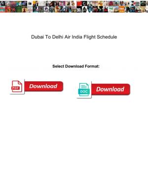 Dubai to Delhi Air India Flight Schedule