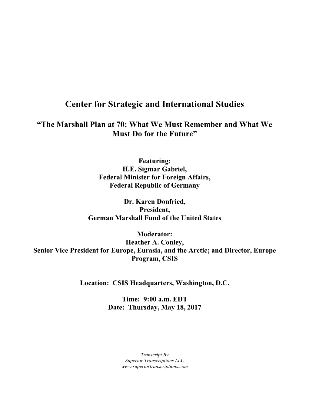 Center for Strategic and International Studies