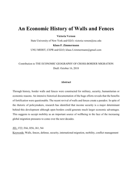 An Economic History of Walls and Fences