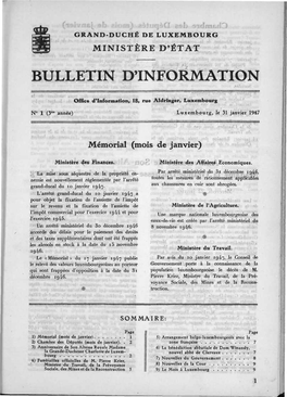 Bulletin D'information