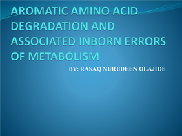 Aromatic Amino Acid Degradation