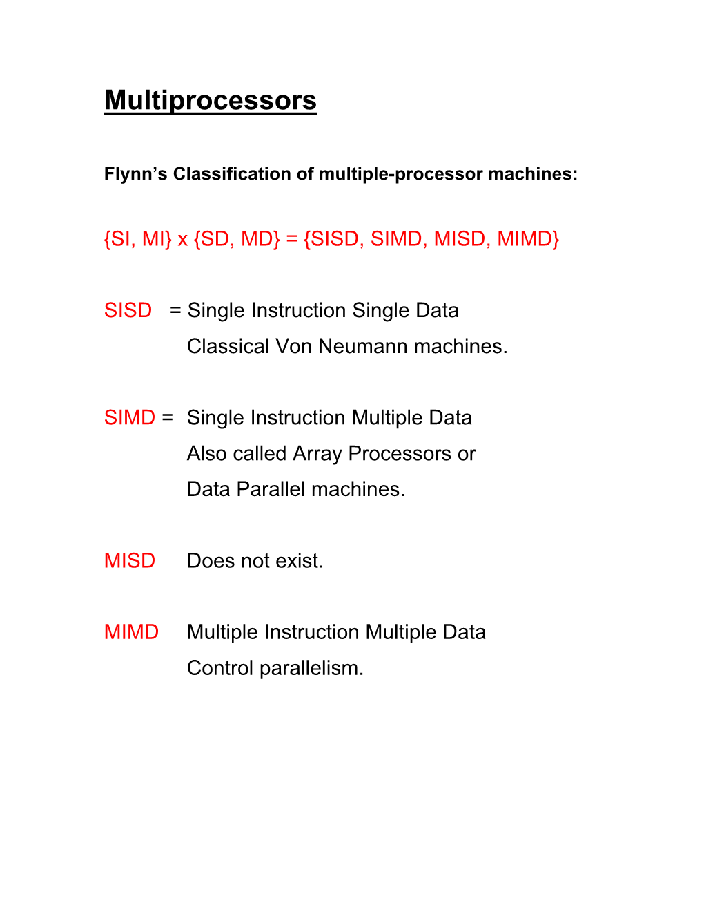 Multiprocessors