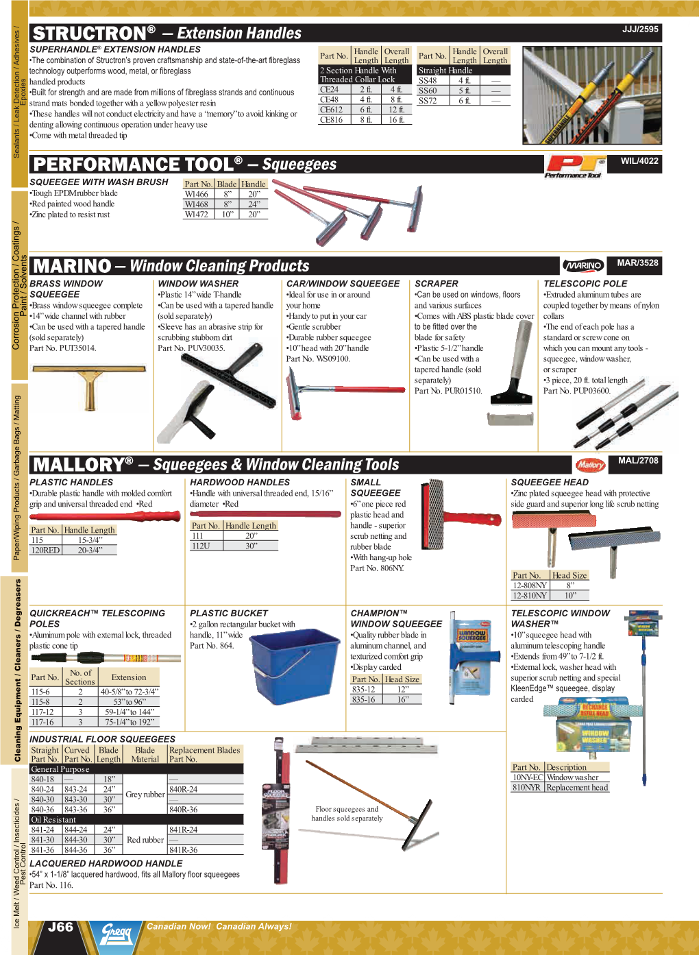 PERFORMANCE TOOL® — Squeegees WIL/4022 SQUEEGEE with WASH BRUSH Part No