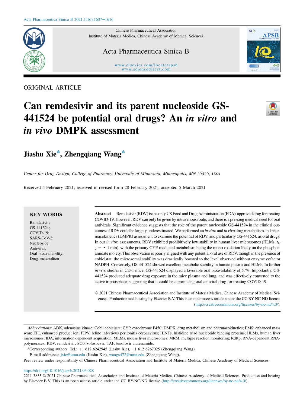 Can Remdesivir and Its Parent Nucleoside GS-441524 Be Potential