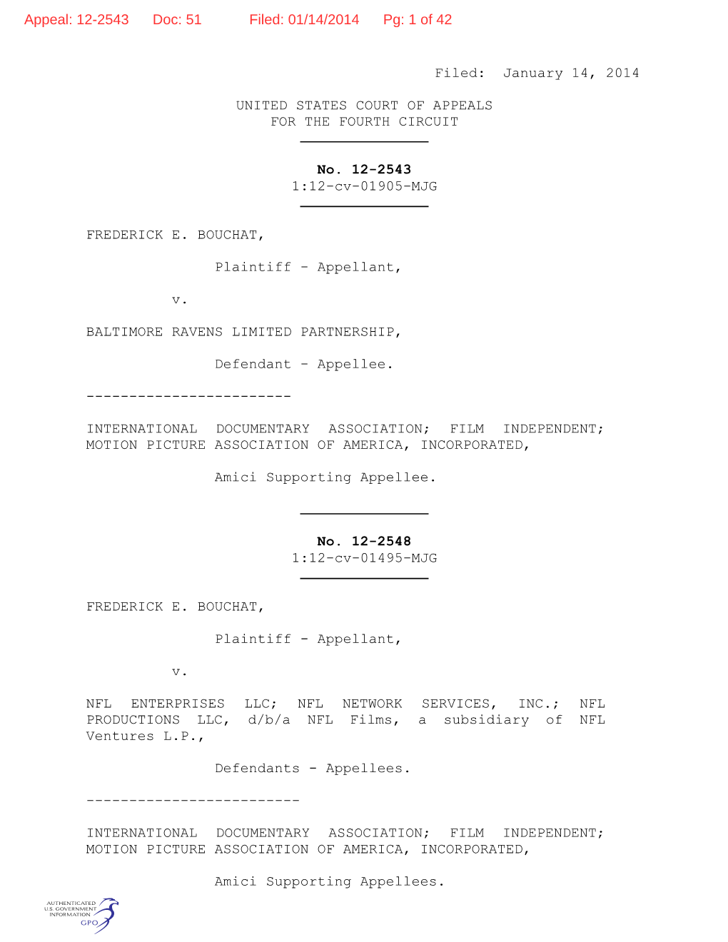 Filed: January 14, 2014 UNITED STATES COURT of APPEALS