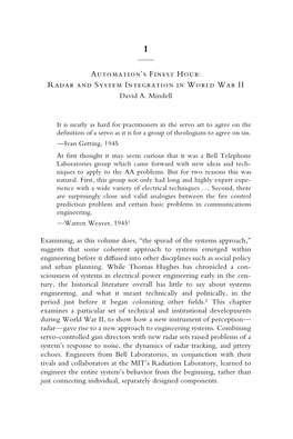 Automation's Finest Hour: Radar and System Integration in World War II David A