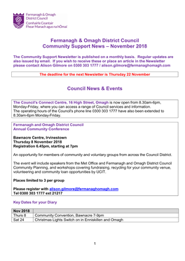 November 2018 Council News & Events